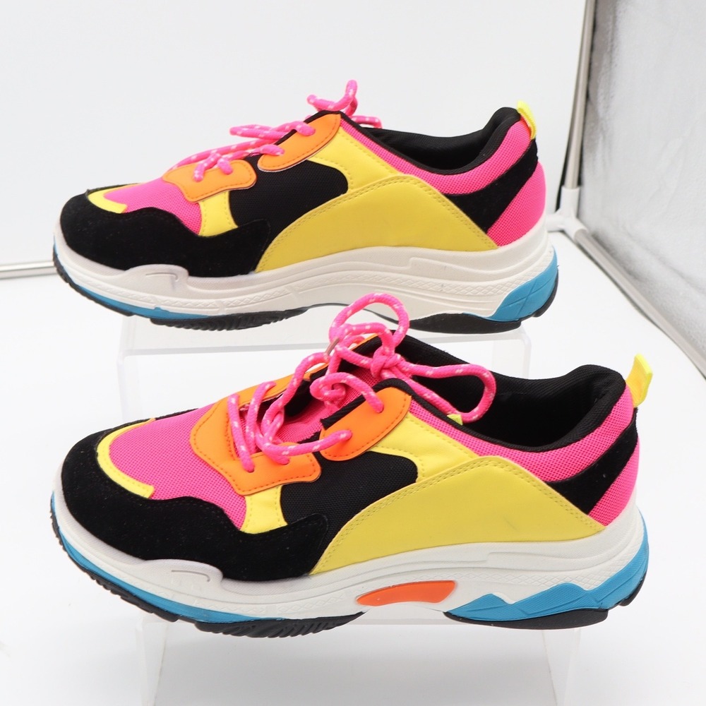 Yoki Sneaker Womens 11 Tubuler-07 Multi-color Chunky Platform Colorblock Exc